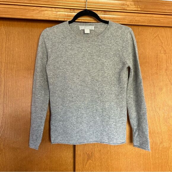 Ply Cashmere Grey Crewneck Sweater Size Small Petite Minimal Classic Casual - Picture 1 of 6